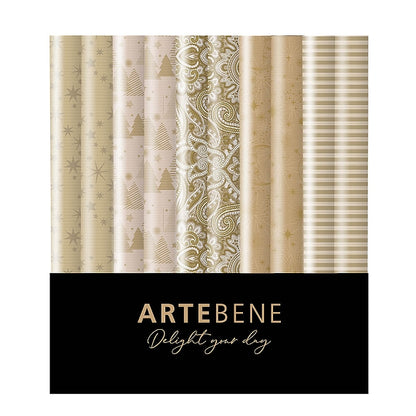 Gift Wrap Roll Set - Golden Christmas