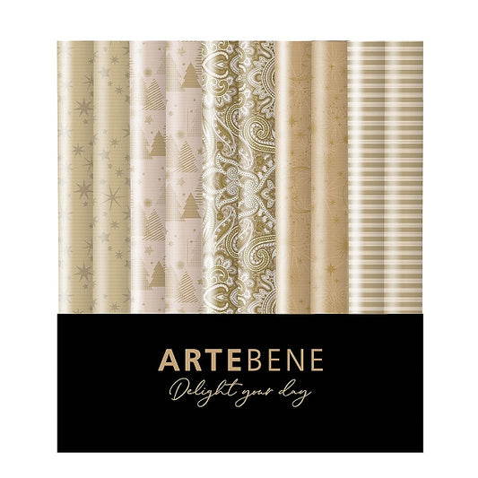 Gift Wrap Roll Set - Golden Christmas