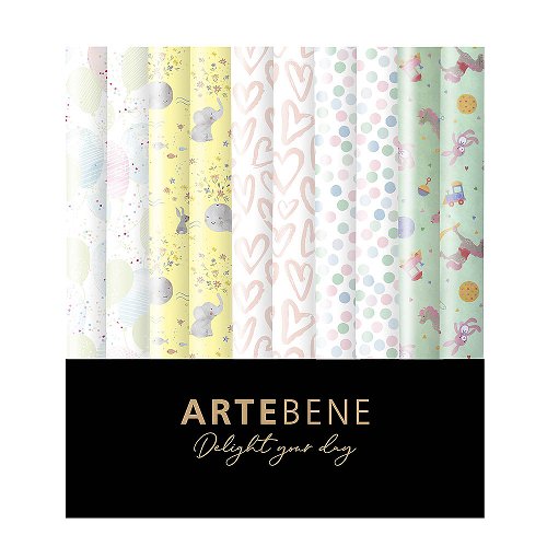 Gift Wrap Roll Set - Soft Lemon Twist