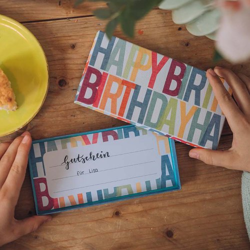 Voucher Gift Box - Happy Birthday Typography
