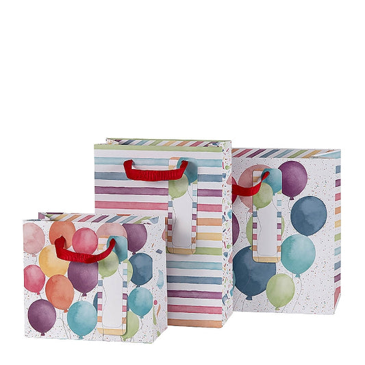 Gift Bag Assorted Set of 3 Multicolour Balloons