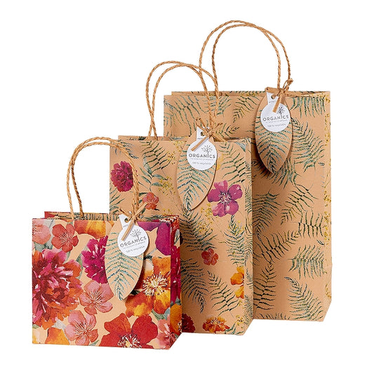 Gift Bag Assorted Set of 3 Organics Bright Flowers