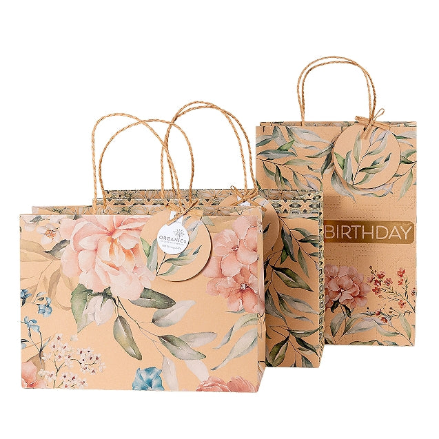 Gift Bag Large Set of 3 Organics Dutch Flowers