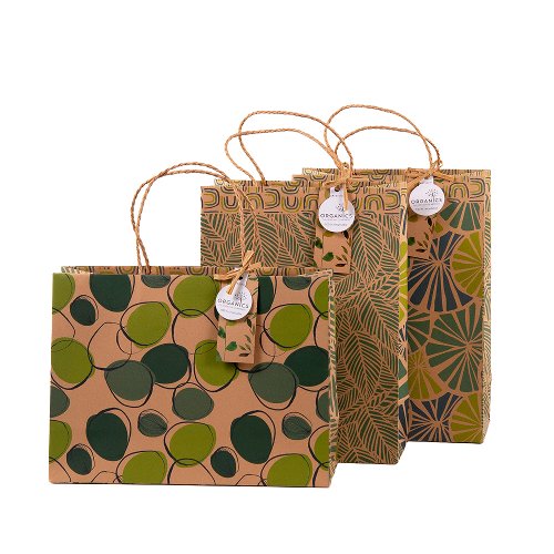 Gift Bag Large Set of 3 Organics Lime Leaves