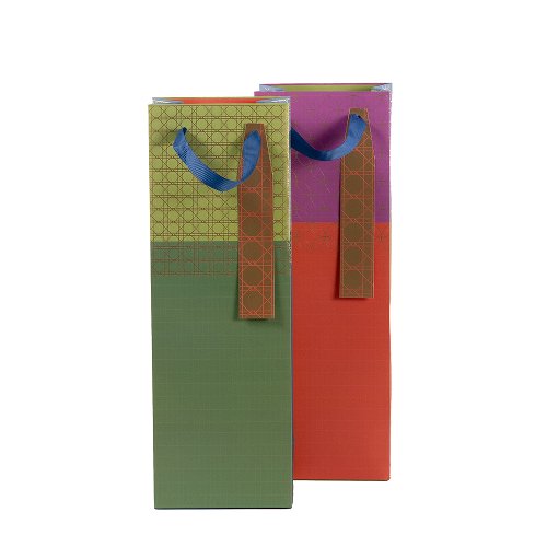 Gift Bag Set of 2 Colour Block Bottle Bag
