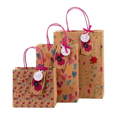 Gift Bag Assorted Set of 3 Organics Wild Flower Hearts