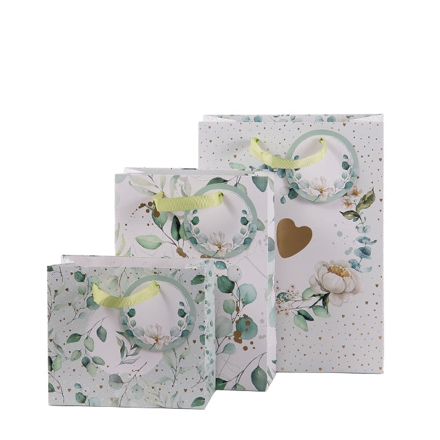 Gift Bag Assorted Set of 3 Eucalyptus Hearts