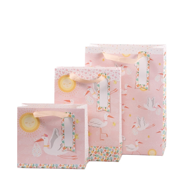 Gift Bag Assorted Set of 3 Stork Pink