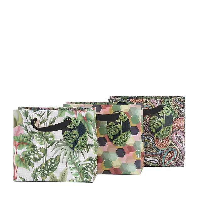 Gift Bag Small Set of 3 Paisley