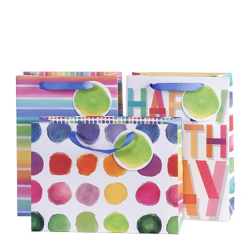 Gift Bag Set Large - Multicolor Birthday
