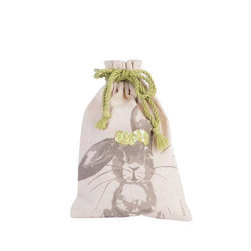 Fabric Gift Bag - Special Finish Gold Bunny