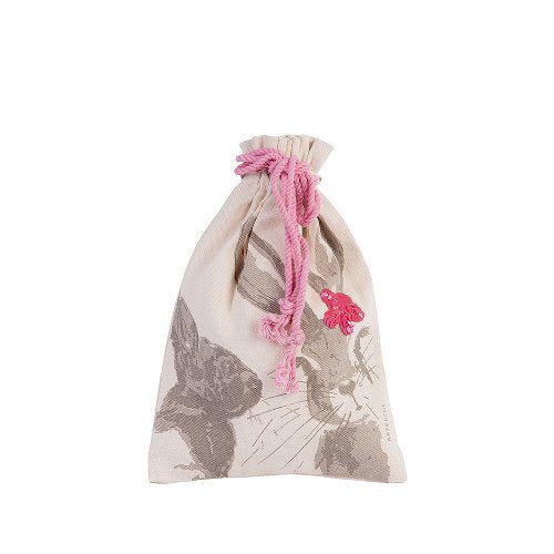 Fabric Gift Bag - Special Finish Pink Bunny