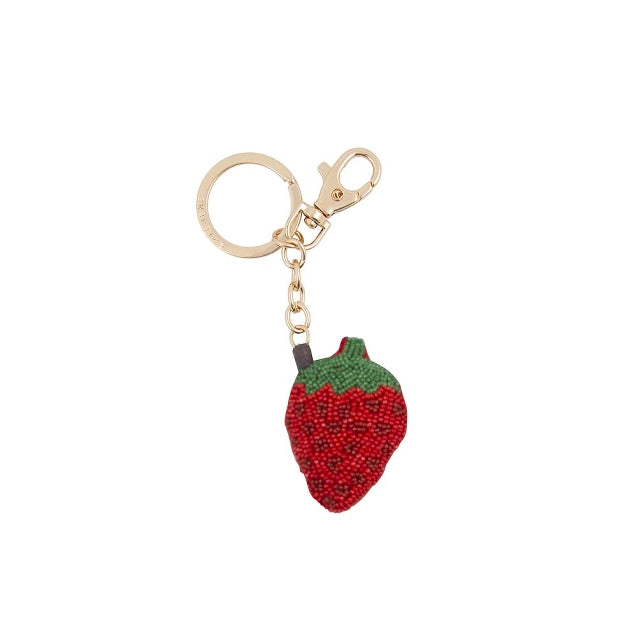 Beaded Strawberry Keychain
