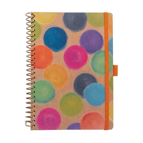 Majoie Spiral Notebook Thin - Rainbow Polka Dot