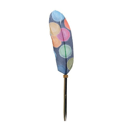 Multicolour Dots Feather Pen
