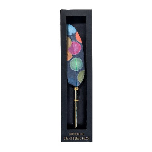 Multicolour Dots Feather Pen