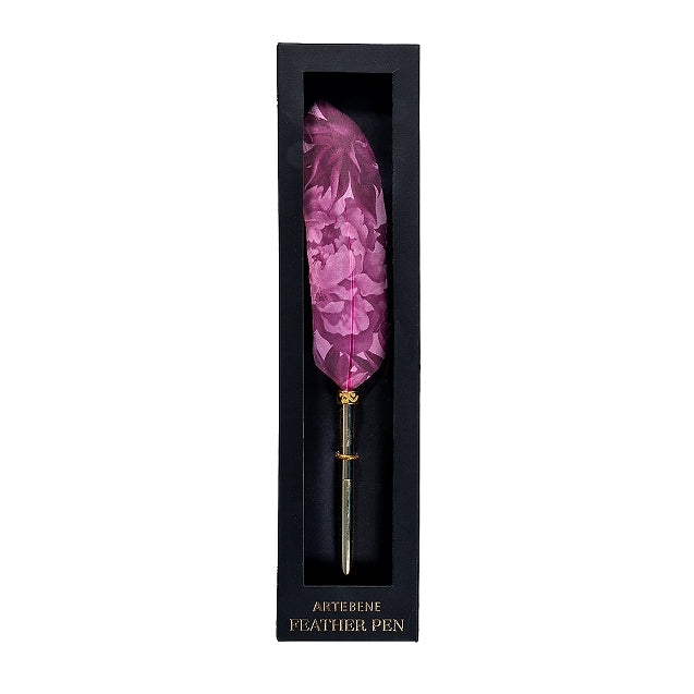 Purple Floral Feather Pen