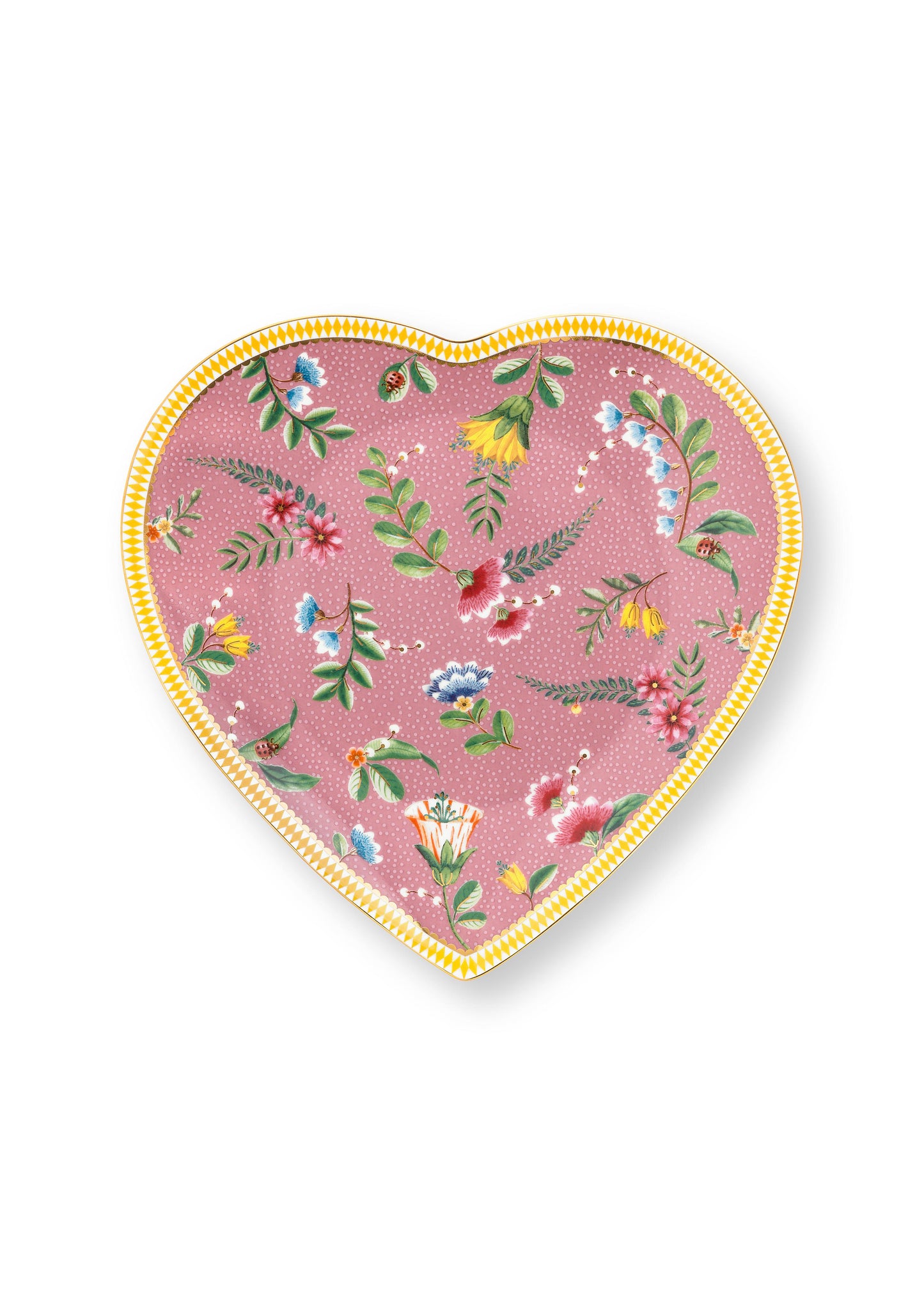 Gift Set of 2 Heart Shape Plates La Majorelle Pink 21.5cm
