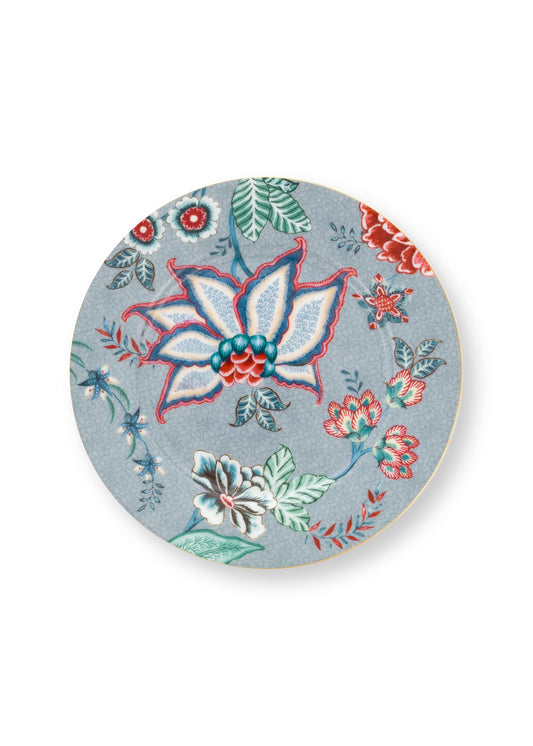 Plate Flower Festival Light Blue 17cm