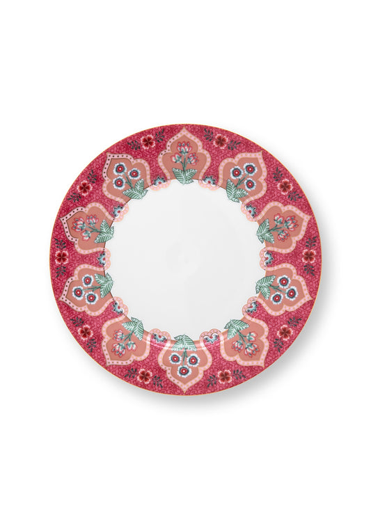 Plate Flower Festival Deco Dark Pink 21cm