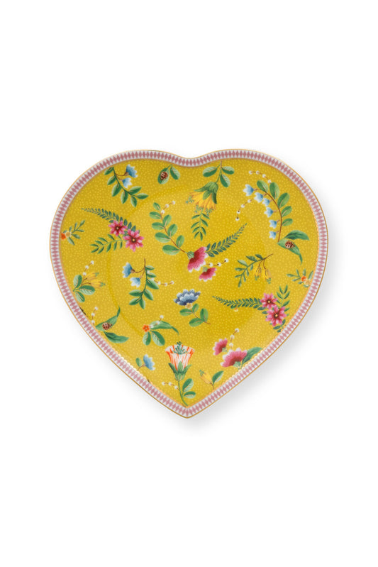 Gift Set of 2 Heart Shape Plates La Majorelle Yellow 21.5cm