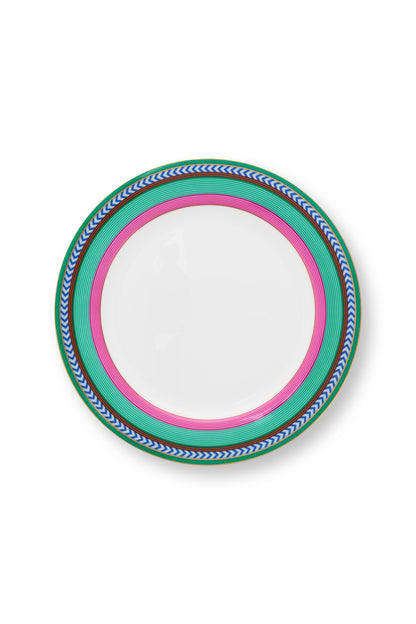 Plate Pip Chique Stripes Pink-Green 23cm