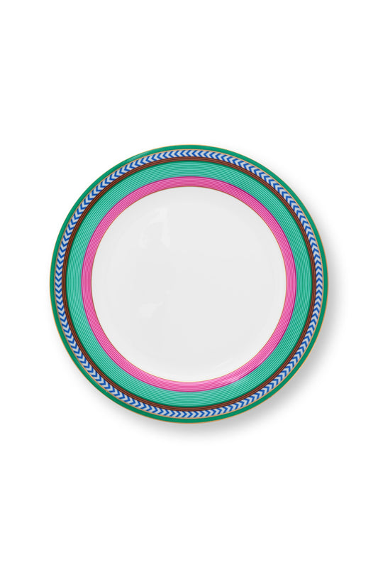 Plate Pip Chique Stripes Pink-Green 23cm