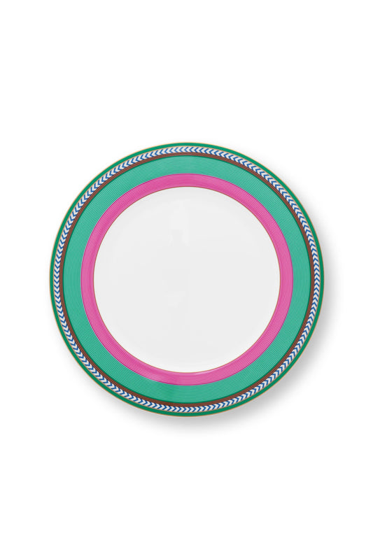 Plate Pip Chique Stripes Pink-Green 28cm
