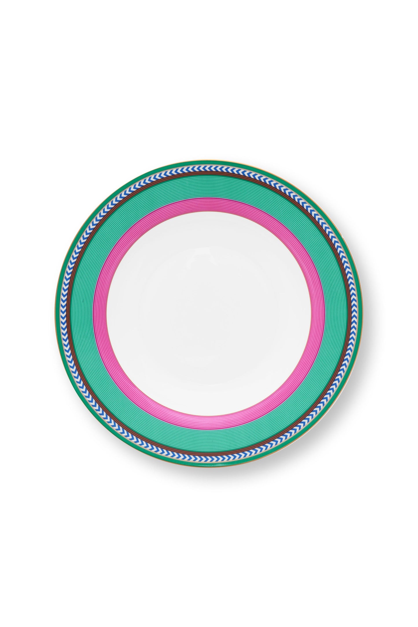 Deep Plate Pip Chique Stripes Pink-Green 23.5cm