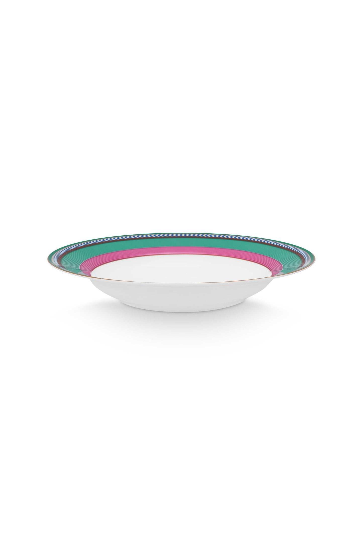 Deep Plate Pip Chique Stripes Pink-Green 23.5cm