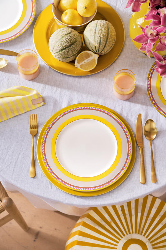 Deep Plate Pip Chique Stripes Yellow 23.5cm