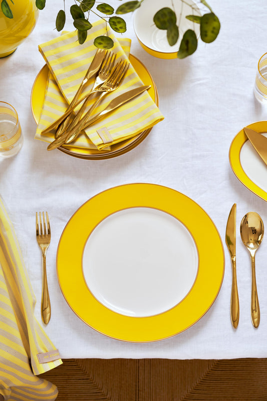 Plate Metal Yellow 32cm