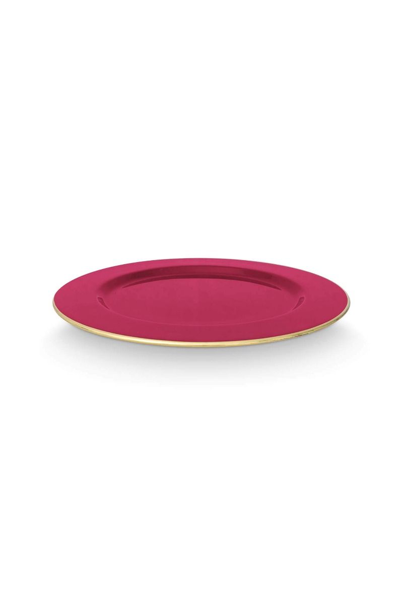 Plate Metal Pink 32cm