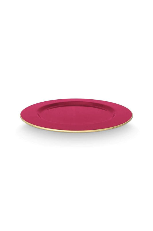 Plate Metal Pink 32cm