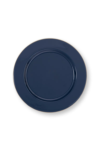Plate Metal Dark Blue 32cm