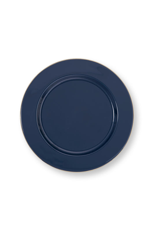 Plate Metal Dark Blue 32cm