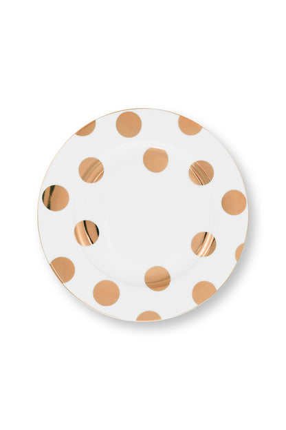 Plate Dot Delight White-Gold 23cm