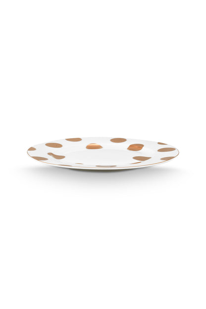 Plate Dot Delight White-Gold 23cm