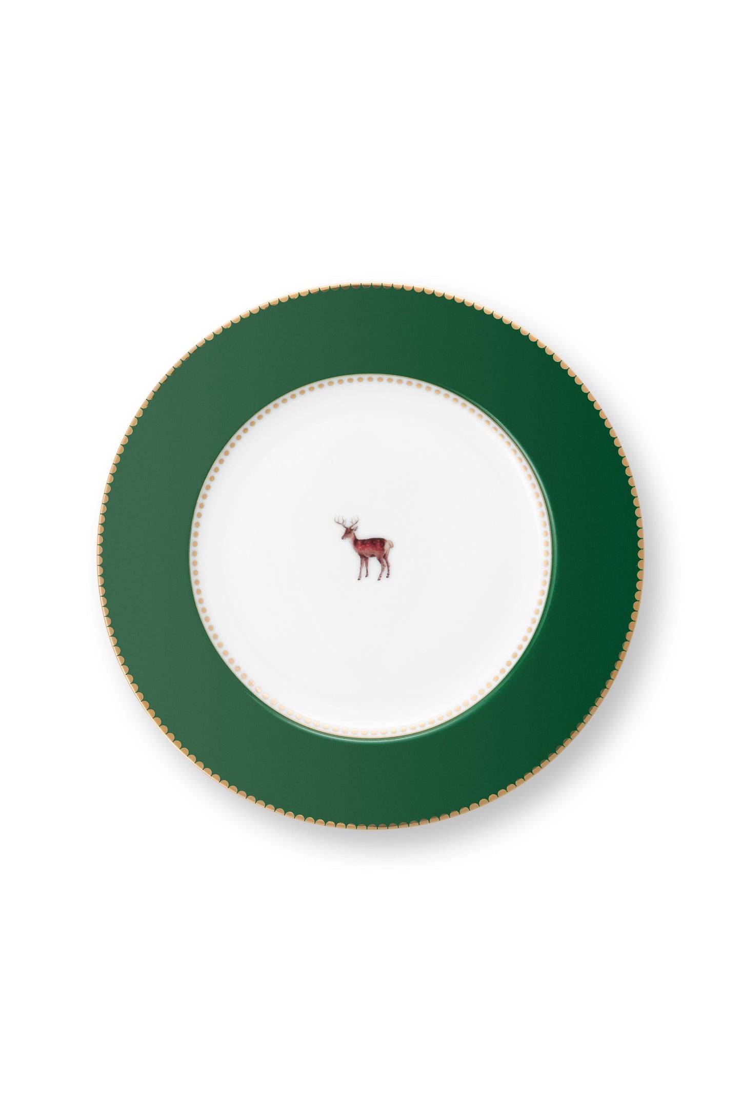 Plate Winter Deer Dark Green 17cm