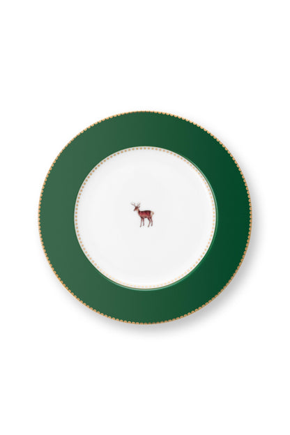 Plate Winter Deer Dark Green 17cm