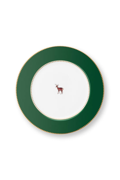 Plate Winter Deer Dark Green 21cm