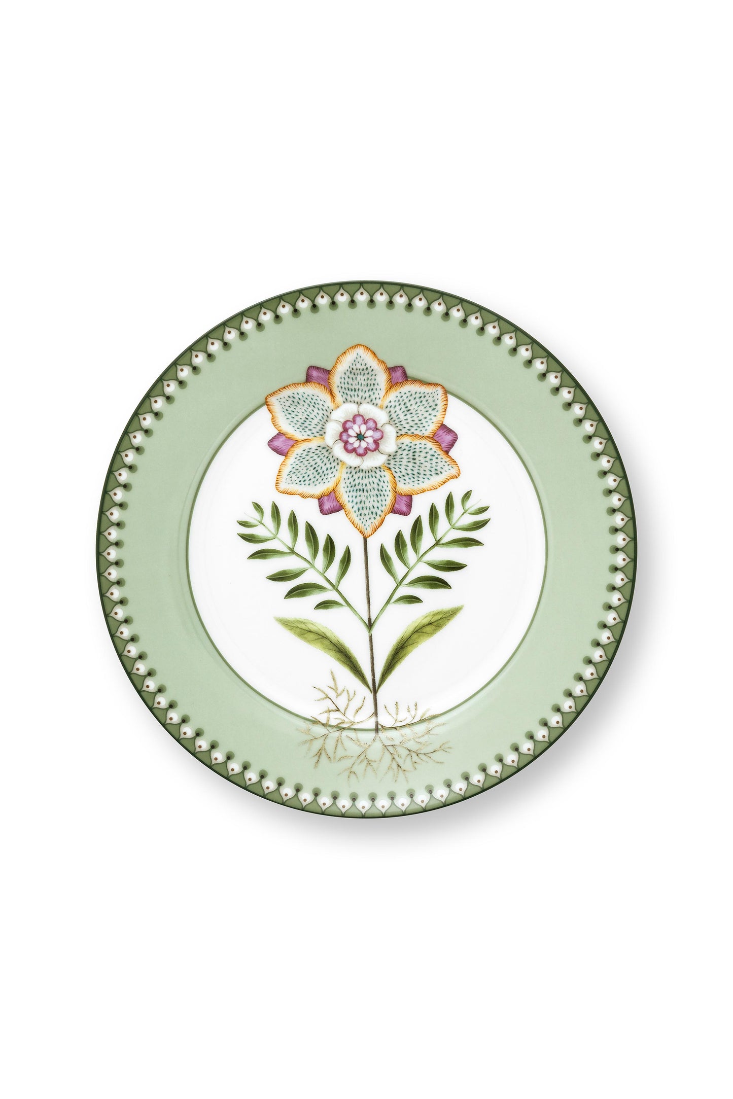 Plate Lily & Lotus Light Green 21cm