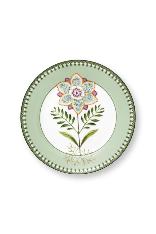 Plate Lily & Lotus Light Green 21cm