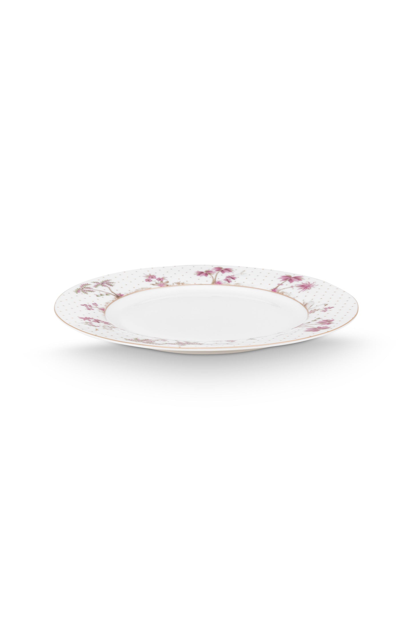 Plate Jolie Dots Gold Pink 26.5cm