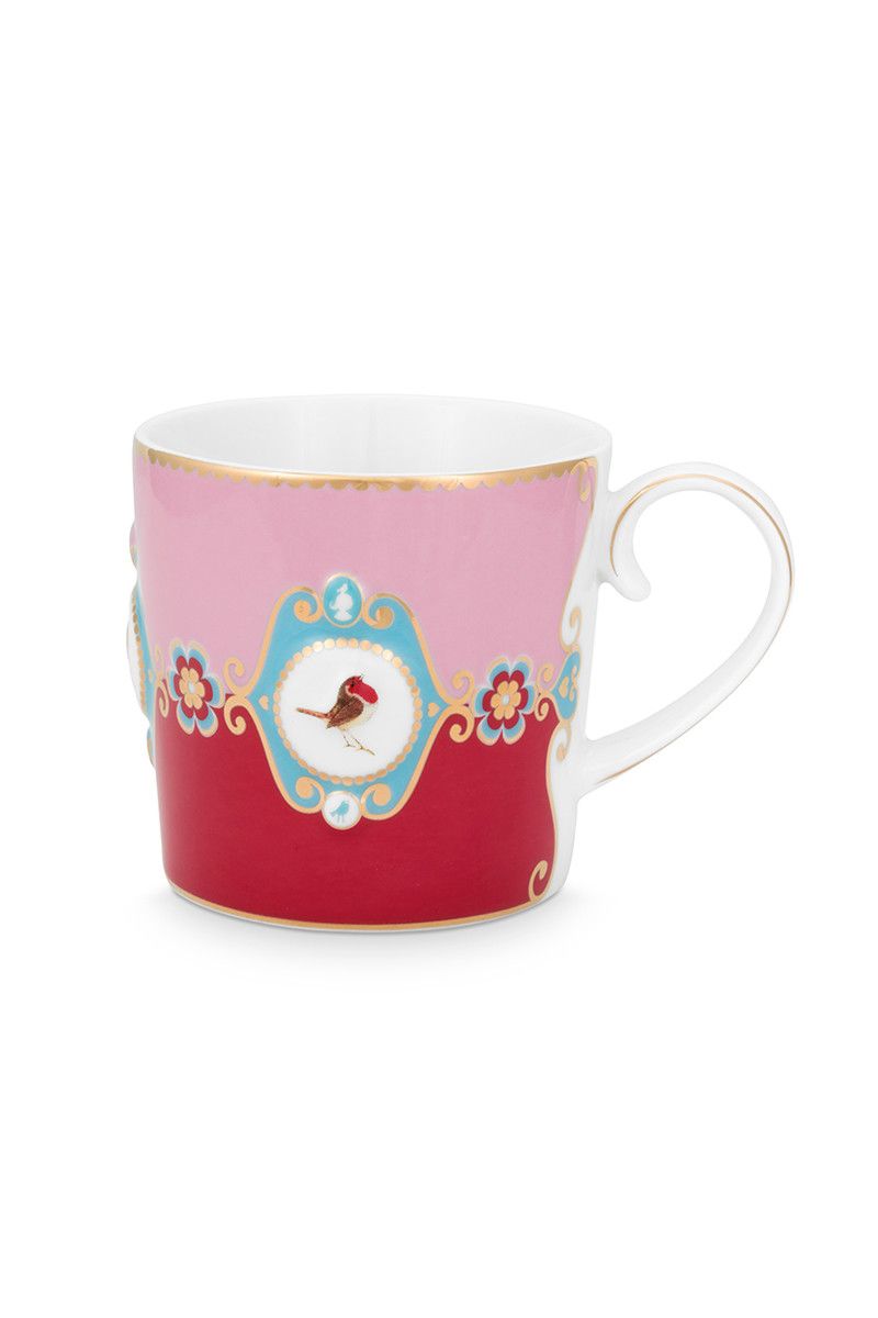Mug Small Love Birds Medallion Red-Pink 150ml