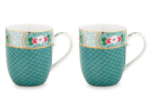 Gift Set of 2 Mugs Small Blushing Birds Blue 145ml