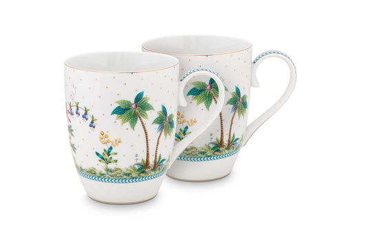 Gift Set of 2 Mugs Large Jolie Dots Gold 350ml