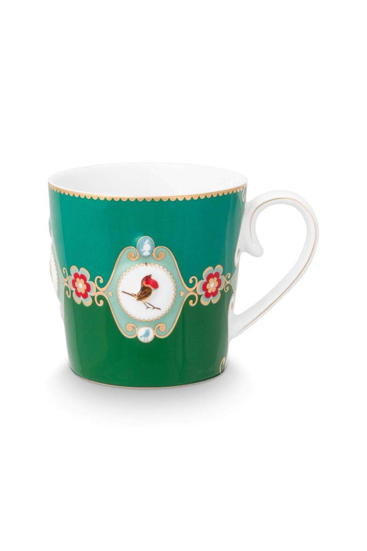 Mug Large Love Birds Medallion Emerald-Green 250ml