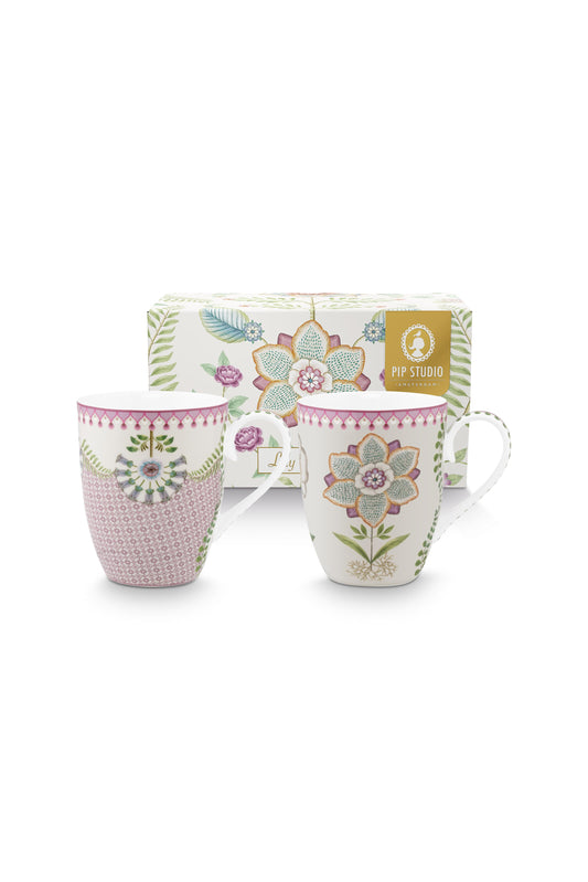 Gift Set of 2 Mugs Large Lily & Lotus 350ml