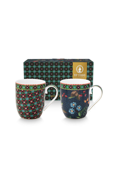Gift Set of 2 Mugs Small Berry Blues 145ml